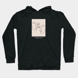 The masks we wear, Copenhagen Denmark trendy line art face design Hoodie